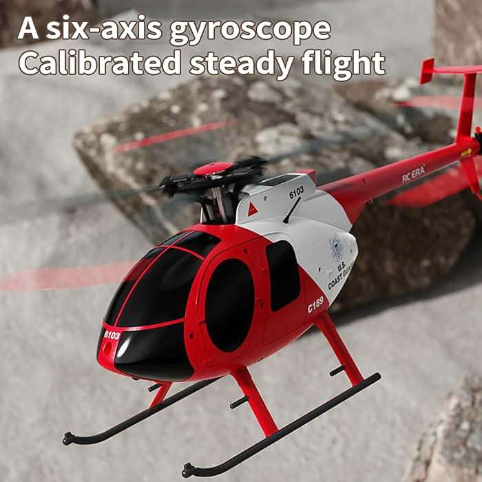 Dodoore Remote Control Helicopter, C189 MD500 RC Helicopter Model, 1/28 Scale 4CH Single-Rotor Helicopters with 6-Axis Gyro and Brushless Motor, 2.4GHz RC Aircraft for Adults, 2 Batteries (Camouflage) - Image 2