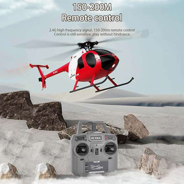 Dodoore Remote Control Helicopter, C189 MD500 RC Helicopter Model, 1/28 Scale 4CH Single-Rotor Helicopters with 6-Axis Gyro and Brushless Motor, 2.4GHz RC Aircraft for Adults, 2 Batteries (Camouflage) - Image 4