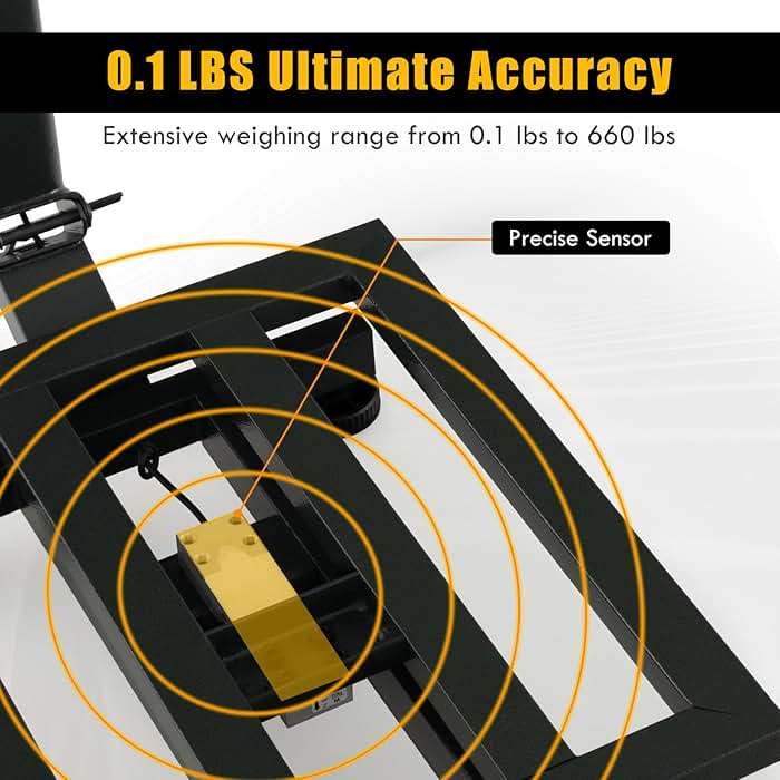 Giantex 660lbs Weight Computing Digital Scale Floor Platform Scale for Weighing Luggage Package Shipping Mailing Postal Scale with Accurate LB/KG Price Calculator, High-Definition Display (Black) - Image 7