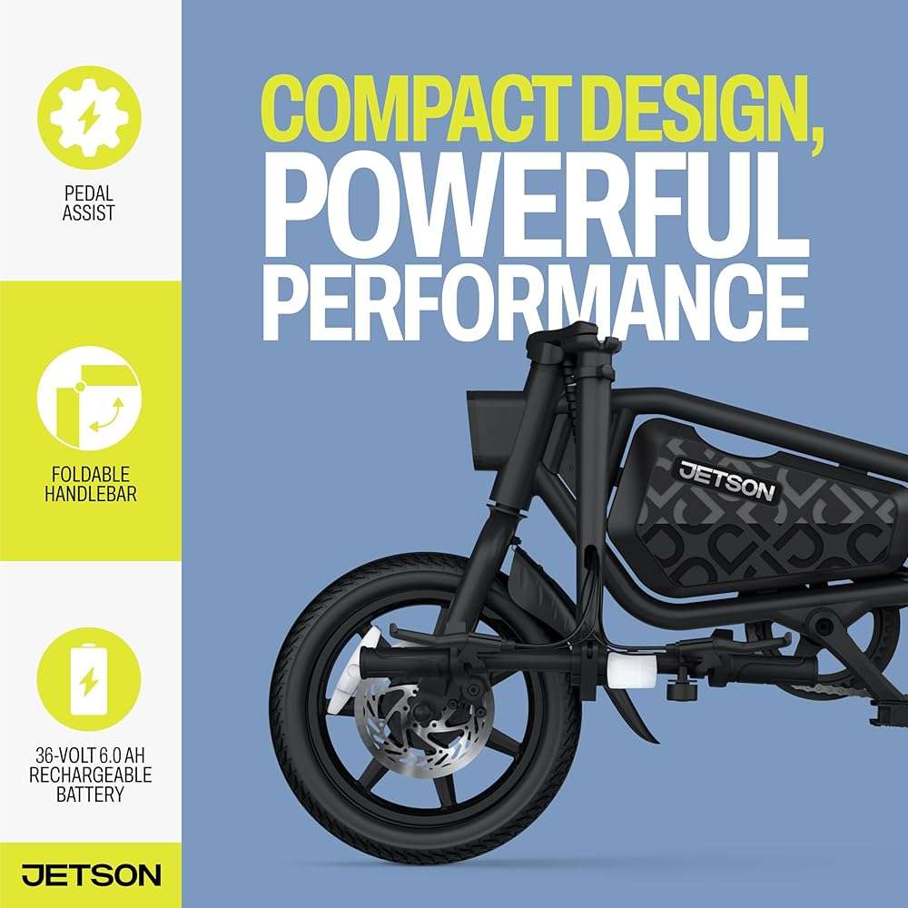 Jetson Bolt Electric Bike, Foot Pegs, Easy-Folding, Built-in Carrying Handle, Twist Throttle, Cruise Control, Up to 15.5 MPH, Range Up to 15 Miles, Ages 13+ - Image 5
