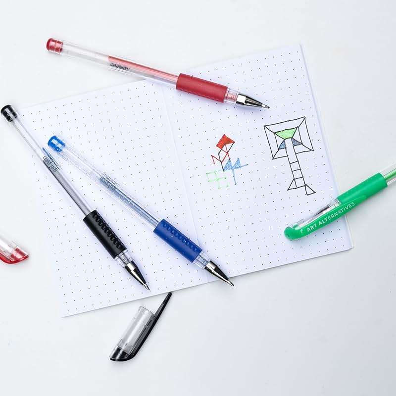 Art Alternatives Gel Pen, Glitter Blue - Ballpoint - Non-Smear + Quick Dry - Writing, Drawing, Coloring, Journal, Planner - Image 4