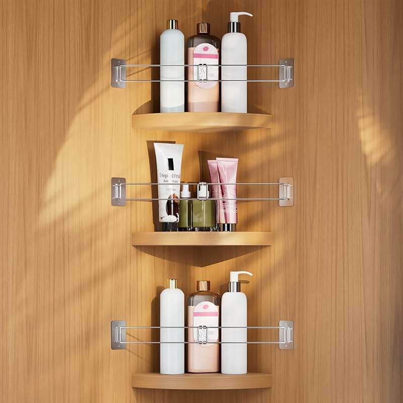 FOCSPROD RV Shower Corner Storage Bar, 7.9-13.7 inches RV Bathroom Travel Trailer Storage Organization Coner Bar, Stainless Steel RV Shower Corner Shelf Rod in Camper Must Haves Accessories (3 Pack) - Image 9