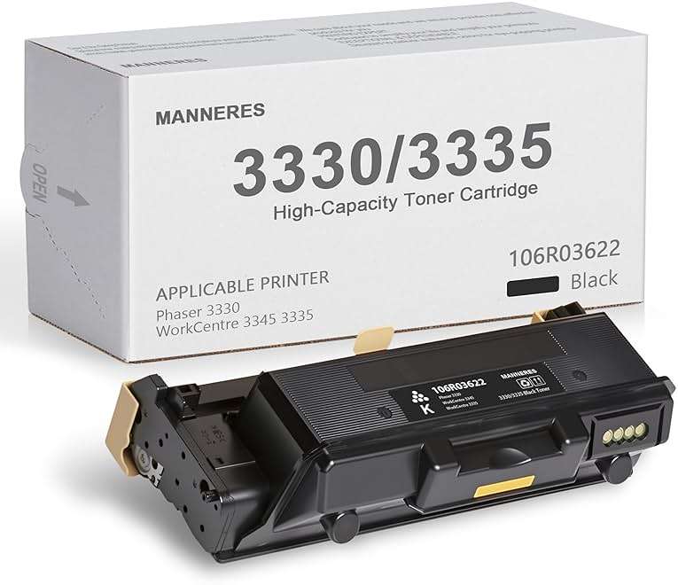 Phaser 3330 WorkCentre 3335 High Capacity Toner Cartridge (1-Pack, Black): 106R03622 Toner Cartridge Replacement for Xerox Phaser 3330 WorkCentre 3345 3335 Printer - Image 1