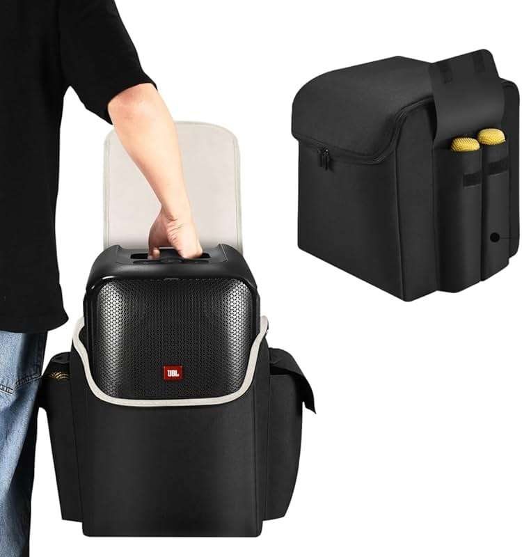 LaiMoney Travel Case for JBL PartyBox Encore Essential Bluetooth Speaker Multifunctional Storage Bag Portable Party Speaker Case with Microphone Storage Bag - Image 1
