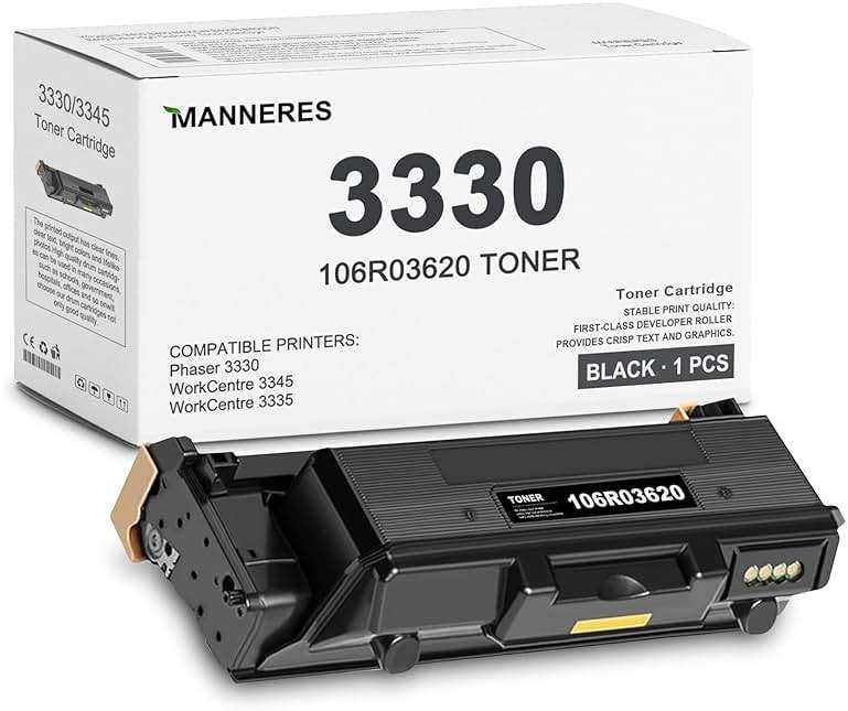 Phaser 3330 Toner Cartridge (1-Pack, Black): 106R03620 Toner Cartridge Replacement for Xerox Phaser 3330/WorkCentre 3345/3335 Printer - Image 1