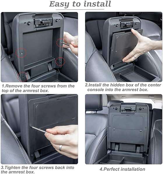 JKCOVER Center Console Hidden Box Organizer Compatible with 2024 2025 2026 Toyota Tacoma Accessories Armrest Secret Compartment Press to Open and Close（Patented Design） - Image 6