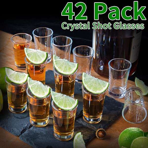 SuproBarware 42 Pack Shot Glasses Set 1.5 OZ Bulk Clear Shot Glass Small Mini Wine Cups for Vodka, Tequila, Whiskey, Espresso, Liquor.Heavy Base - Image 5