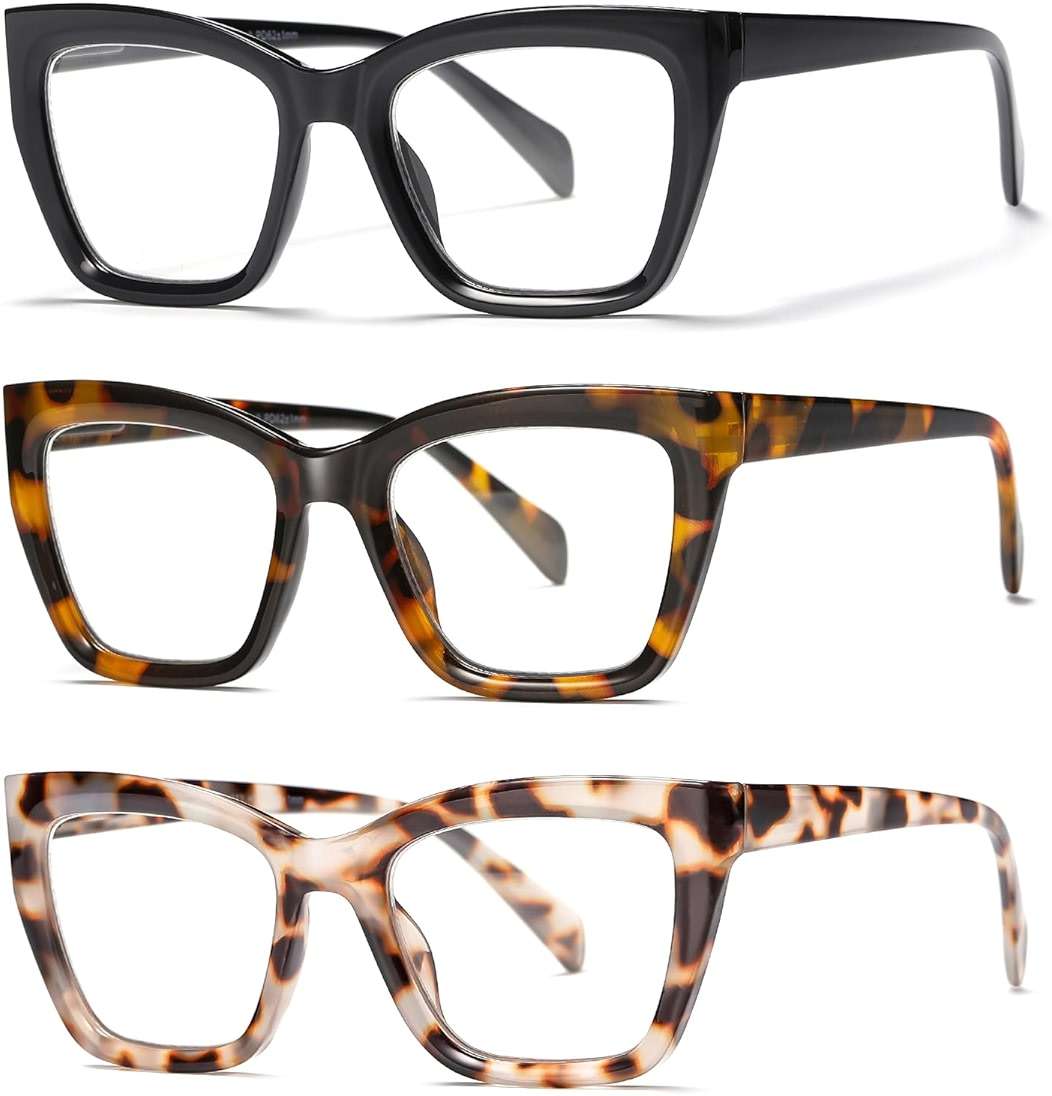 LKEYE Oversized Reading Glasses Women Men Style Blue Light Blocking Computer Square Reader Spring Hinge Eyewear LK6085 - Image 2