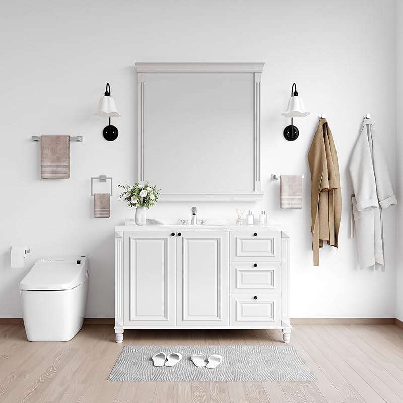 4 Piece Brushed Nickel Bathroom Hardware Set - Bath Towel Bar Set Including - Wall Mounted 16" Towel Rack - Toilet Paper Holder - Robe Towel Hook - Image 5
