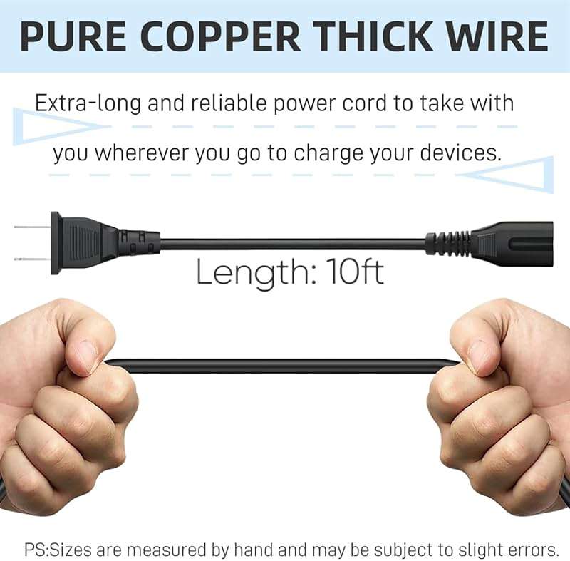 Power Cord Charger Cable 10Ft Compatible with JBL PartyBox 100 110 200 300 310 710 1000 On-The-Go Speaker JBL Bar 2.1 3.1 5.1 9.1 Soundbar JBL Boombox 3 Speaker Replacement 2 Slot Devices Supply Cord - Image 5