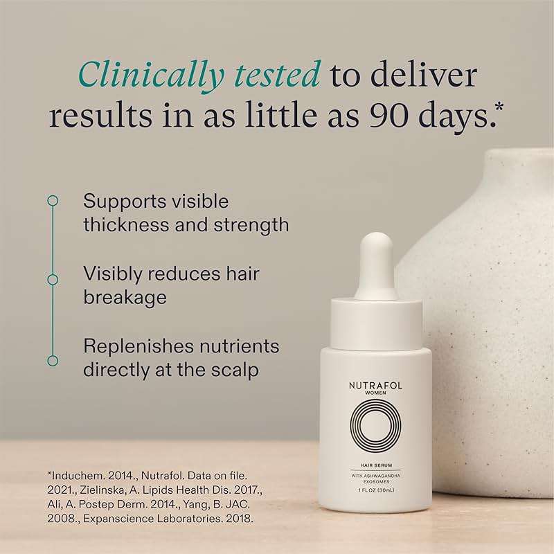 Nutrafol Women's Hair Serum, Supports Visibly Thicker and Stronger Hair, Vegan, Lightweight and Fast-Absorbing - Image 2