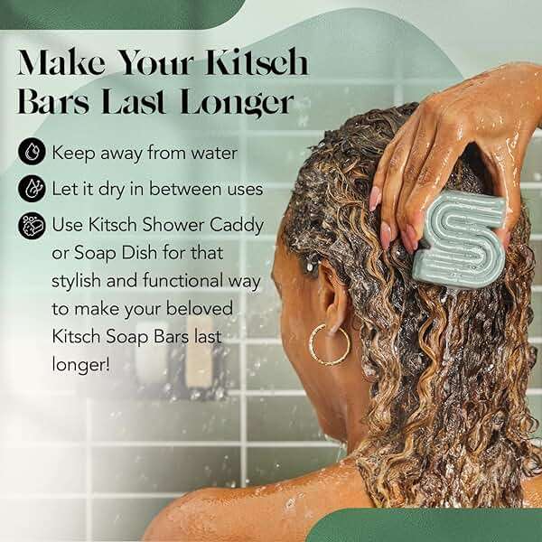 Kitsch Rosemary & Biotin Shampoo Bar - For Hair Growth, Strengthening, Thickening & Volumizing Shampoo for Women and Men - Free of Parabens, Sulfates & Silicones - Made in USA, 3.2 oz - Image 8