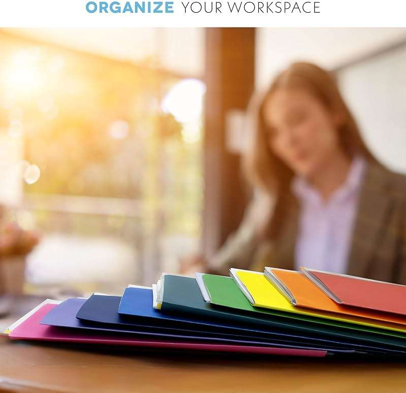 Alitte Colored File Folders Letter Size - 100-Pack Bulk, 10 Assorted Color File Folders for Documents, 1/3 Cut Tab - Office Supplies for Filing Cabinet, Desk, and File Folder Organization - Image 5