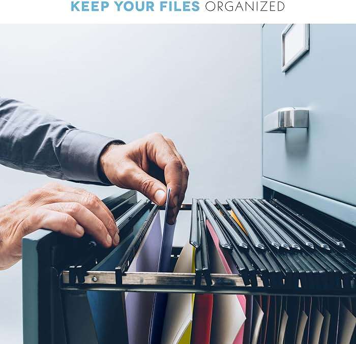 Alitte Colored File Folders Letter Size - 100-Pack Bulk, 10 Assorted Color File Folders for Documents, 1/3 Cut Tab - Office Supplies for Filing Cabinet, Desk, and File Folder Organization - Image 6