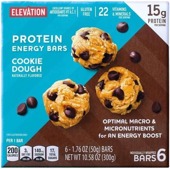 Generic Elevation Cookie Dough Protein Energy Bar - 10.58 oz - Image 1
