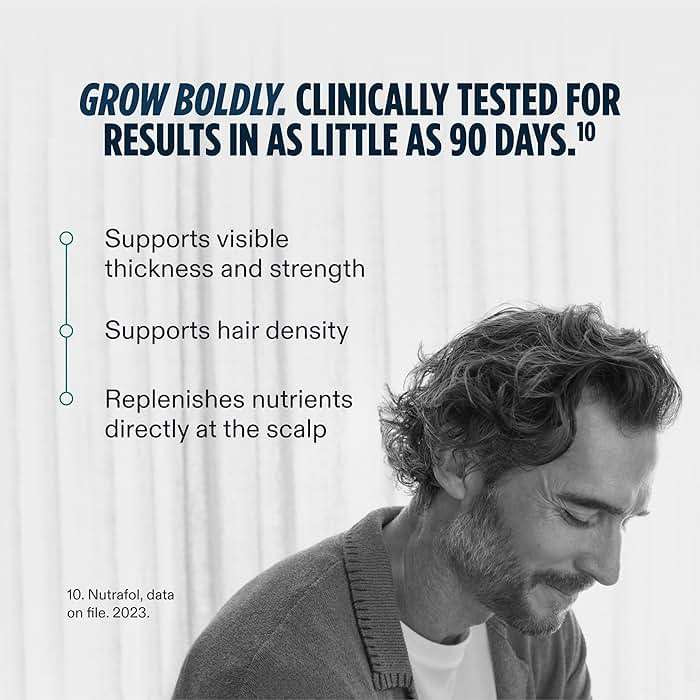 Nutrafol Men's Hair Serum, Clinically Tested to Support Visibly Thicker Hair and Scalp Coverage, Lightweight and Non-Greasy, for Daily Use - 30mL, 1 Bottle - Image 2