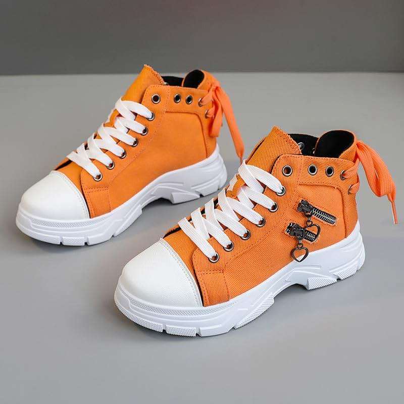 NCNDB Womens Canvas Sneakers High Top Lace up Casual Walking Shoes Air Cushion Sneakers - Image 3