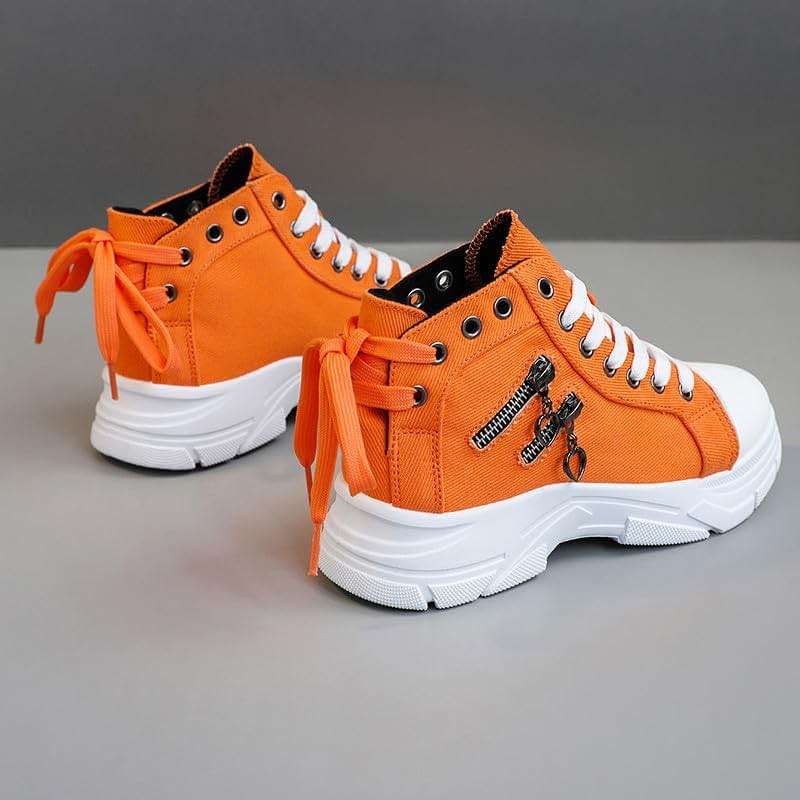 NCNDB Womens Canvas Sneakers High Top Lace up Casual Walking Shoes Air Cushion Sneakers - Image 4