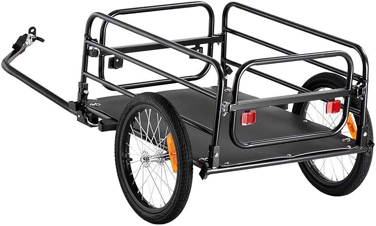 VEVOR Bike Cargo Trailer, 88/100/160 lbs Load Capacity, Heavy-Duty Bicycle Wagon Cart, Foldable Compact Storage with Universal Hitch - Image 9
