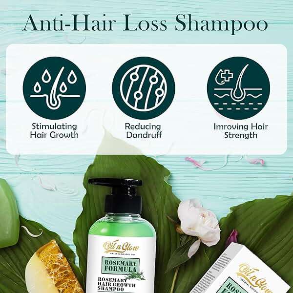 OilnGlow USDA Organic Rosemary Shampoo For Hair Growth For Thickening & Strengthening for Men & Women with Biotin, Scalp DHT Blocker Saw Palmetto For Thinning Hair Loss 10 Fl. Oz- Fragrance Free - Image 3