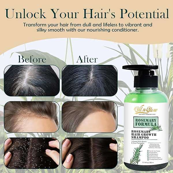 OilnGlow USDA Organic Rosemary Shampoo For Hair Growth For Thickening & Strengthening for Men & Women with Biotin, Scalp DHT Blocker Saw Palmetto For Thinning Hair Loss 10 Fl. Oz- Fragrance Free - Image 4