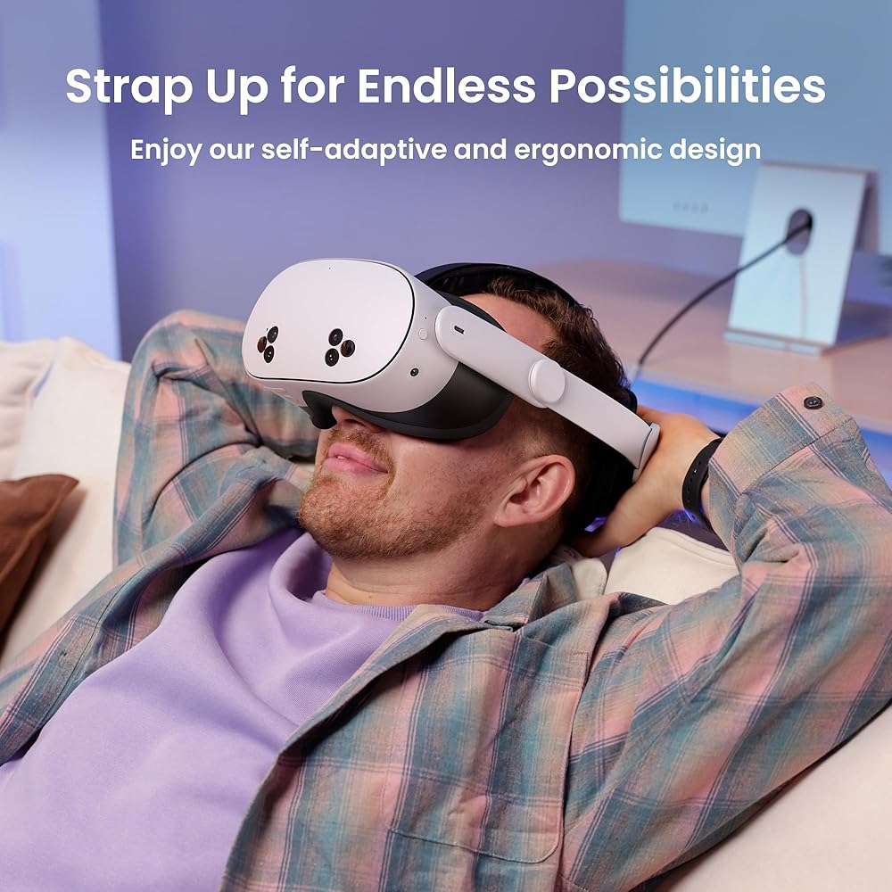 KIWI design K4 Head Strap, VR Headset Accessories for Meta Oculus Quest 3/3S, Non-Battery & Enhanced Support & Adjustable & Comfort Strap Gift for Kids and Adults - Image 2