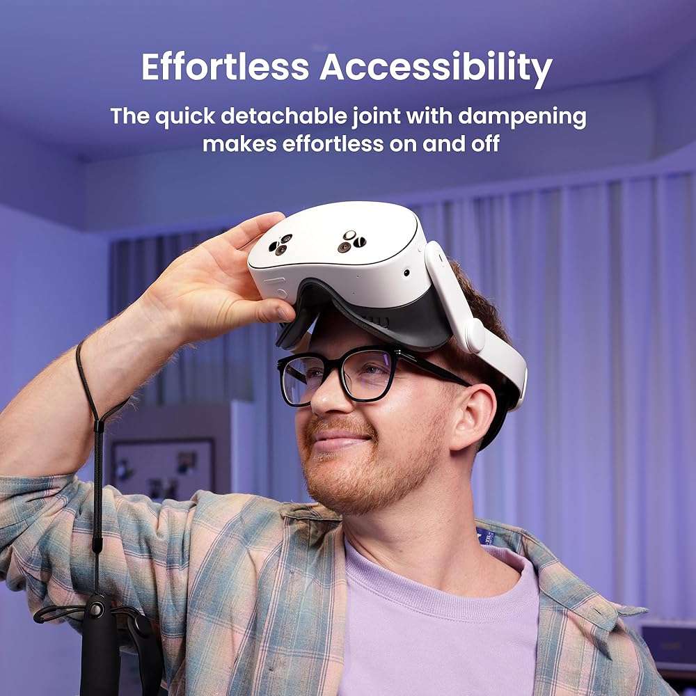 KIWI design K4 Head Strap, VR Headset Accessories for Meta Oculus Quest 3/3S, Non-Battery & Enhanced Support & Adjustable & Comfort Strap Gift for Kids and Adults - Image 3