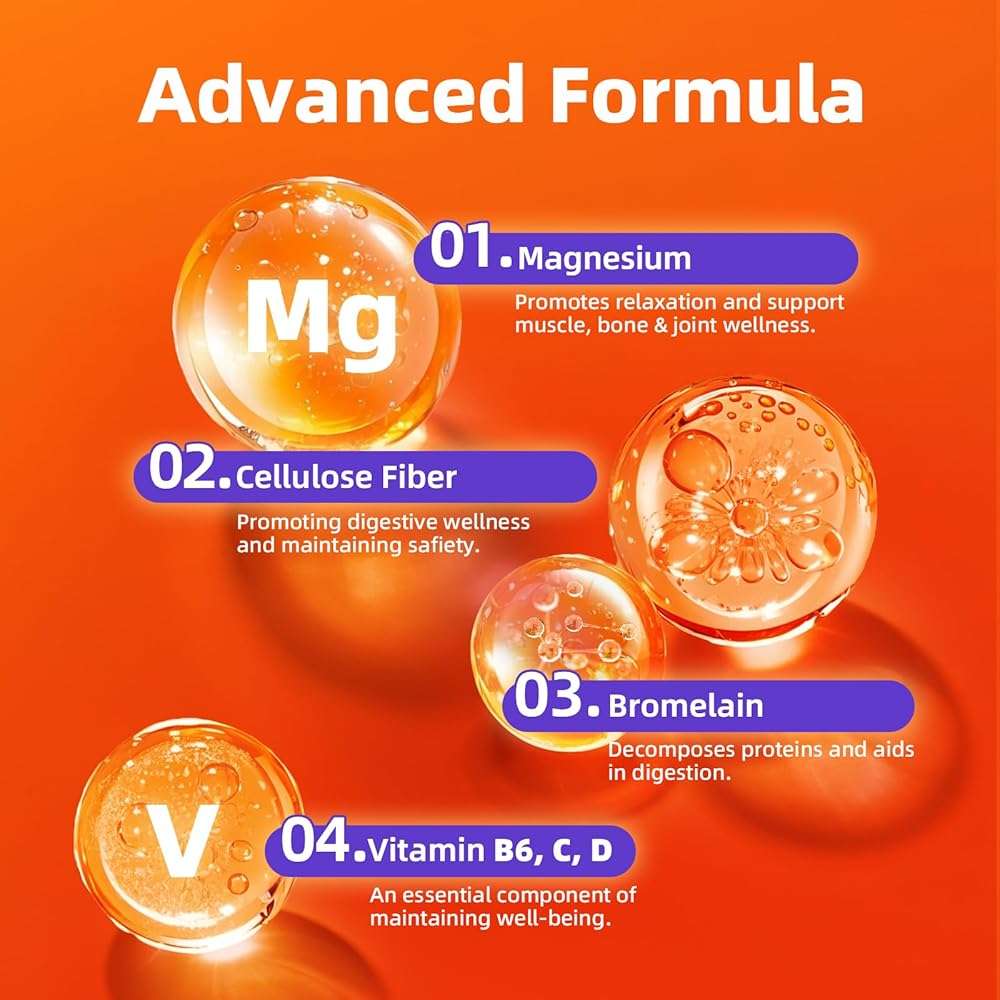 M inch Magnesium Glycinate Liquid, High Absorption Magnesium Liquid Drops with Chamomile, Hawthorn, Ginger Extract & Vitamin B6, B9, B12, C, D3, Magnesium Supplement, Strawberry Flavor, 2 Pack - Image 4