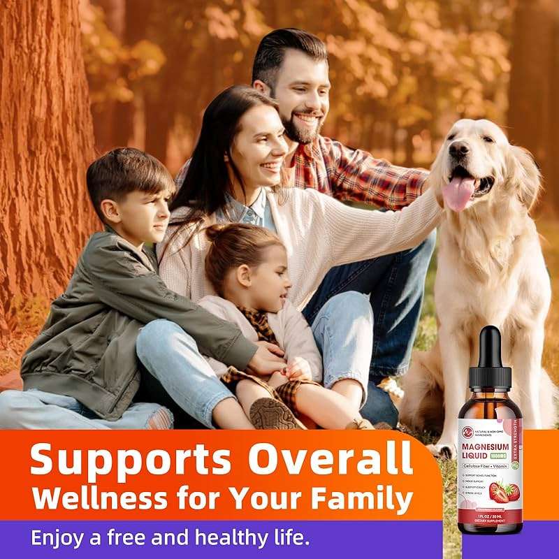 M inch Magnesium Glycinate Liquid, High Absorption Magnesium Liquid Drops with Chamomile, Hawthorn, Ginger Extract & Vitamin B6, B9, B12, C, D3, Magnesium Supplement, Strawberry Flavor, 2 Pack - Image 8