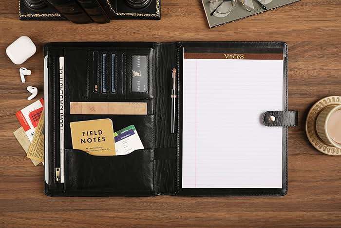 Personalized Leather Padfolio for Men - Business Portfolio with Clipboard, Engraved Legal Pad Folio Folder, A4 Letter Size Ideal Business and Corporate Gifts, Oil Black - Custom - Image 5