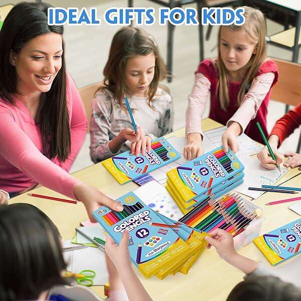 144 Count Colored Pencils for Kids, 12 Pack Colored Pencils Bulk in 12 Vibrant Colors, Pre-sharpened Color Pencil, Bulk School Supplies for Teachers, Classroom Prizes, Art Supplies for Adults - Image 8