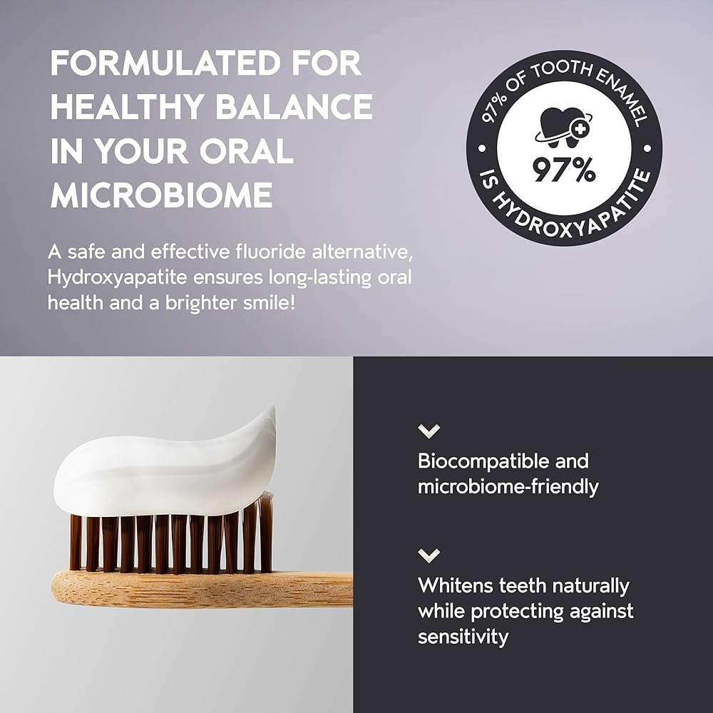InoPro Whitening Hydroxyapatite Toothpaste with Probiotic for Sensitive Teeth, Fluoride Free Enamel Repair Remineralizing Toothpaste, SLS Free, Baking Soda, Coconut Oil, 5oz - Image 5
