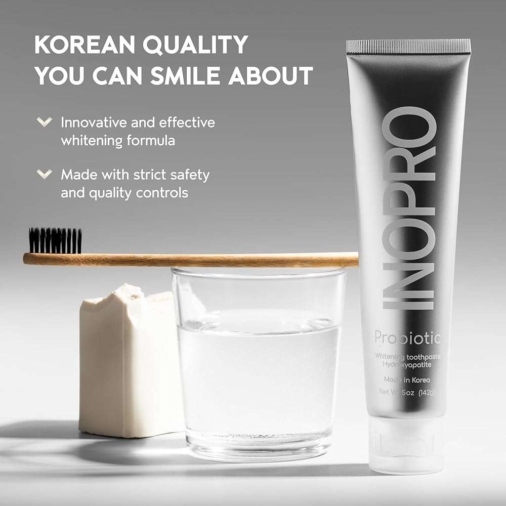 InoPro Whitening Hydroxyapatite Toothpaste with Probiotic for Sensitive Teeth, Fluoride Free Enamel Repair Remineralizing Toothpaste, SLS Free, Baking Soda, Coconut Oil, 5oz - Image 7