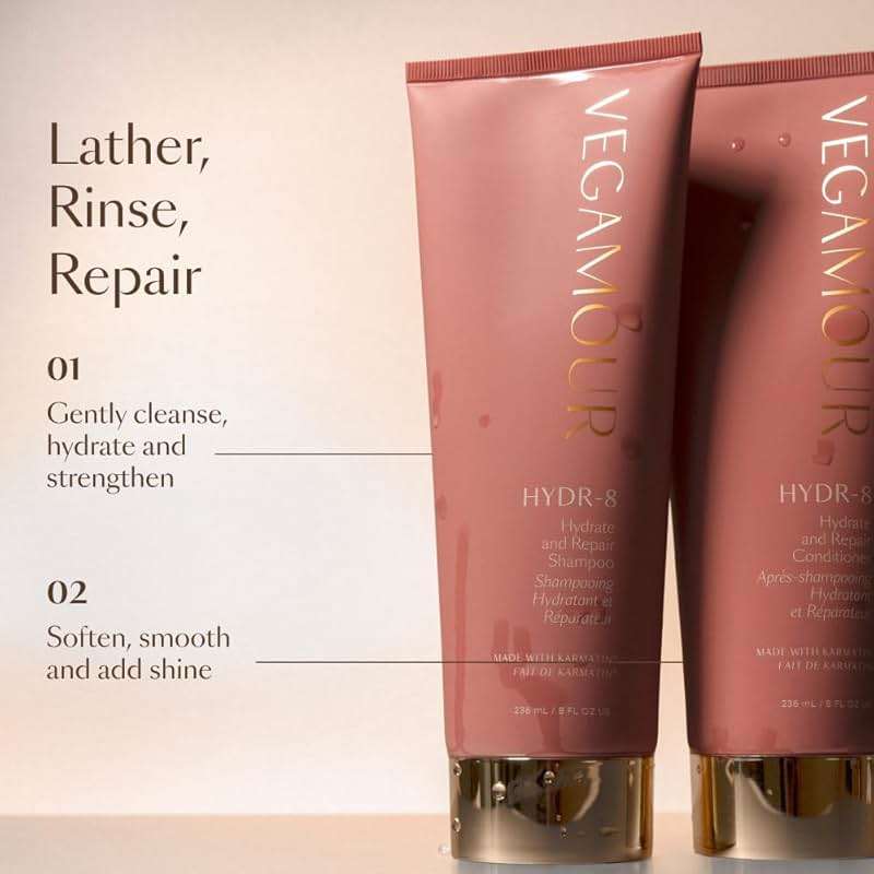 Vegamour HYDR-8 Essentials Kit Includes HYDR-8 Hydrate and Repair Shampoo & Conditioner and HYDR-8 Deep Moisture Repair Mask - Image 7