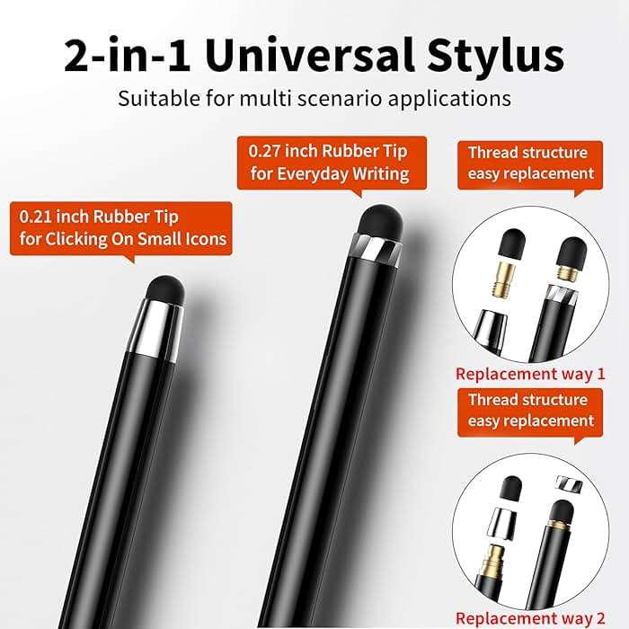 10 PCS Stylus,Stylus Pen for Touchscreen,Stylus 2-in-1 High Sensitivity & Precision Suitable for Touch Screens of iPhone/ipad/Android Tablets(10 Stylus Pen + 20 Tips) - Image 2