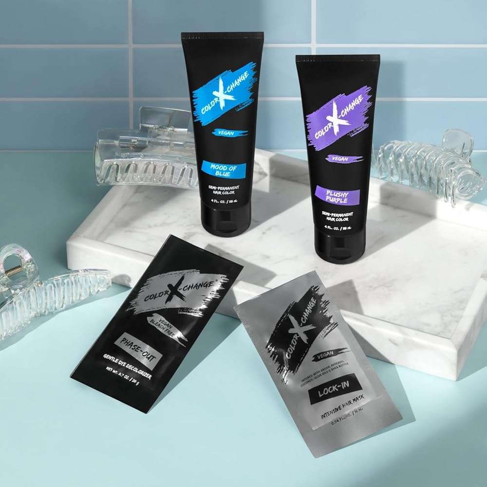 Color X-Change Semi-Permanent Hair Color - Plushy Purple - Vegan, PPD & Ammonia-Free - Image 4
