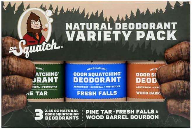 Dr. Squatch Men's Natural Deordorant Variety Pack, 2.65 oz (3 pack) - Image 1