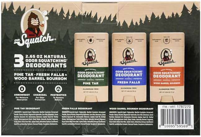 Dr. Squatch Men's Natural Deordorant Variety Pack, 2.65 oz (3 pack) - Image 2