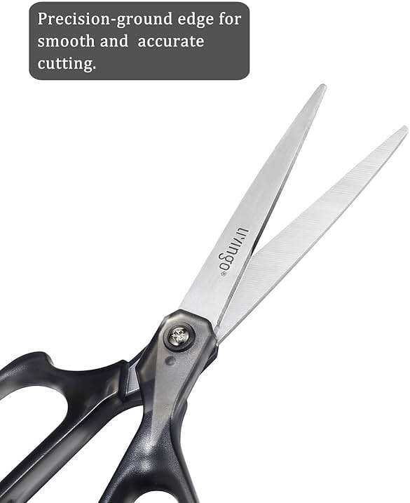 LIVINGO Scissors All Purpose for Office - 3 Pack 8 Inch Sharp Stainless Steel Heavy Duty Fabric Paper Cutting Shears for Crafts, Sewing School Home Use - Image 4