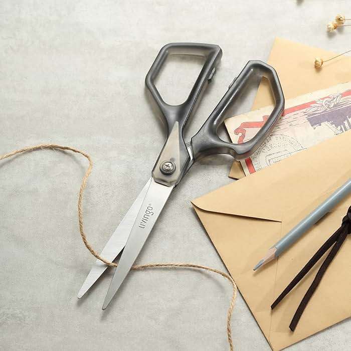 LIVINGO Scissors All Purpose for Office - 3 Pack 8 Inch Sharp Stainless Steel Heavy Duty Fabric Paper Cutting Shears for Crafts, Sewing School Home Use - Image 5