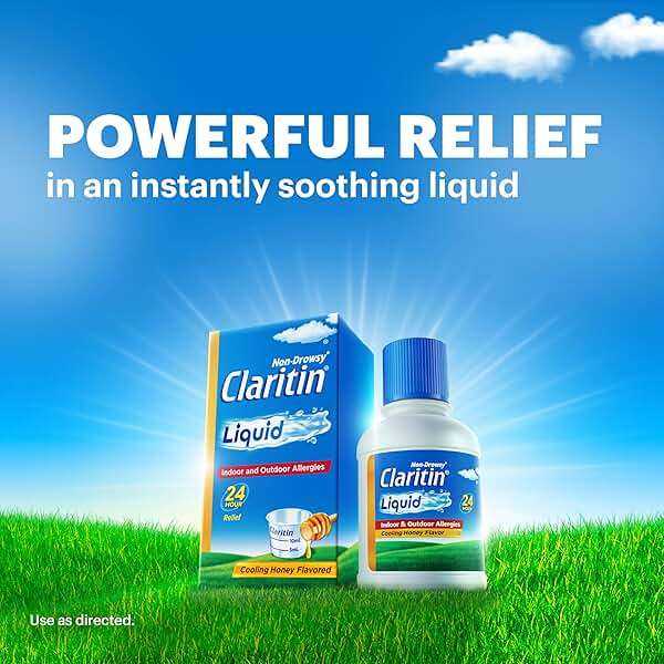 Claritin® Liquid, Allergy Medicine for Adults, 24-Hour Non-Drowsy Loratadine 5mg, Antihistamine, Cooling Honey Flavored, 8 fl. oz - Image 2