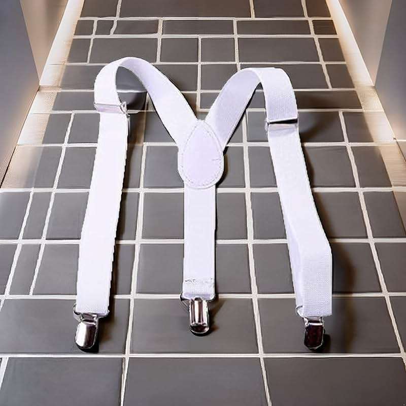 JJLFresheners White Child Kids Girls Boys Suspenders Braces, Adjustable Clip on Y-Back Elastic Suspenders with Metal Clips for Girls Boys' Accessories, Clothing, Shoes and Jewelry - Image 3