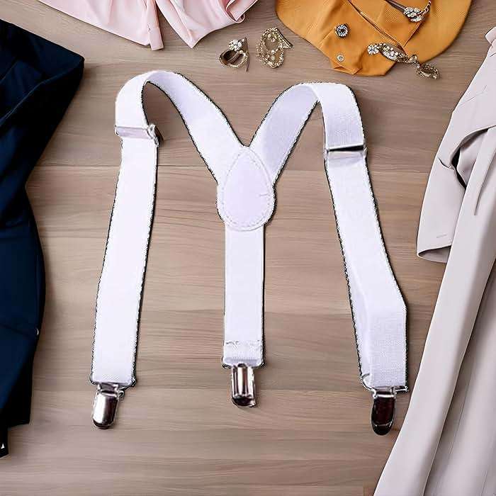 JJLFresheners White Child Kids Girls Boys Suspenders Braces, Adjustable Clip on Y-Back Elastic Suspenders with Metal Clips for Girls Boys' Accessories, Clothing, Shoes and Jewelry - Image 6