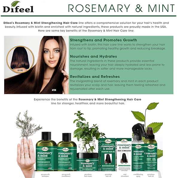 Difeel Rosemary and Mint Premium Hair Oil with Biotin 2.5 oz. - Image 5