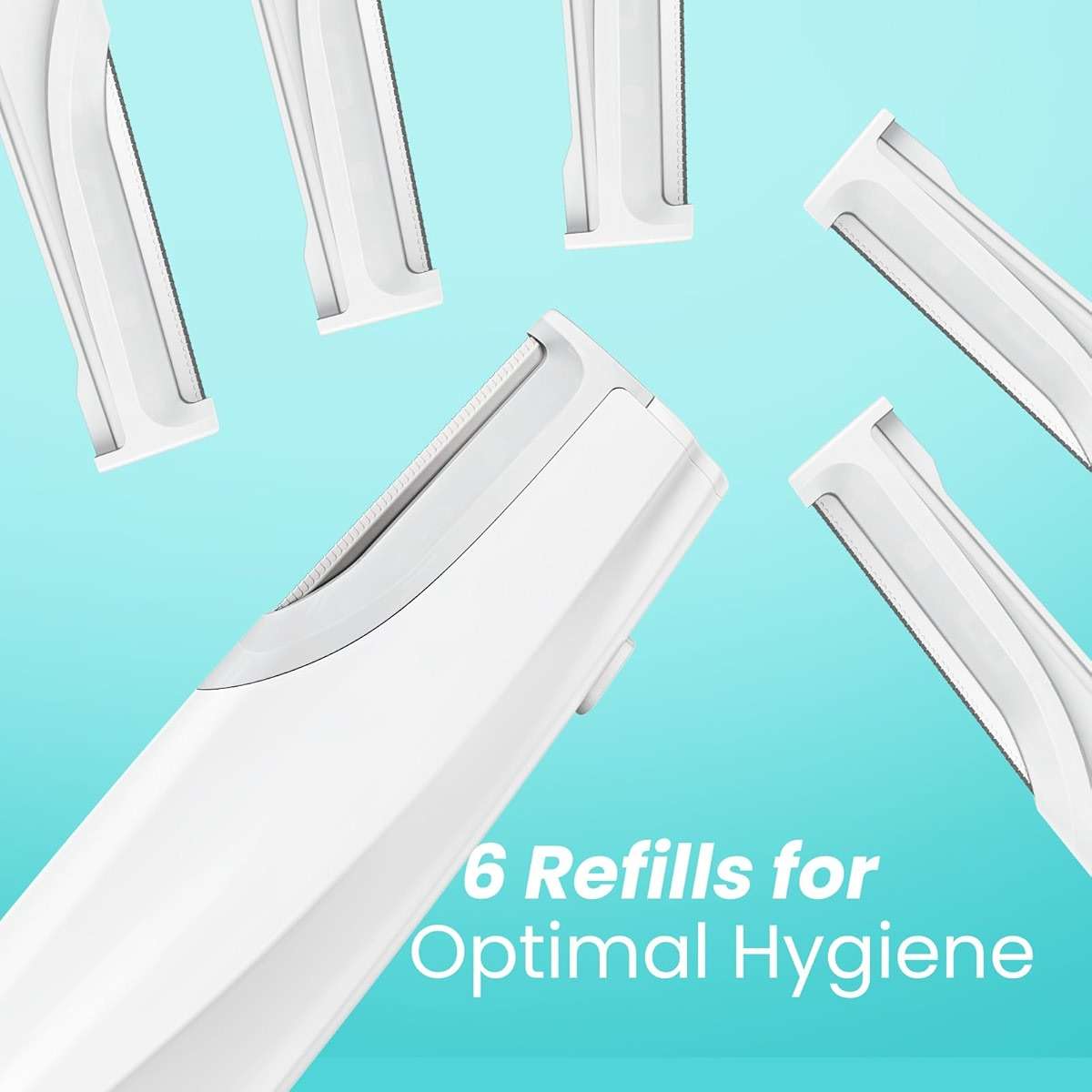 Sonic Dermaplaning Tool for Face - Rechargeable Dermaplane Razor with 6 Refill Dermablades, Facial Hair & Peach Fuzz Remover for Women (White) - Image 5