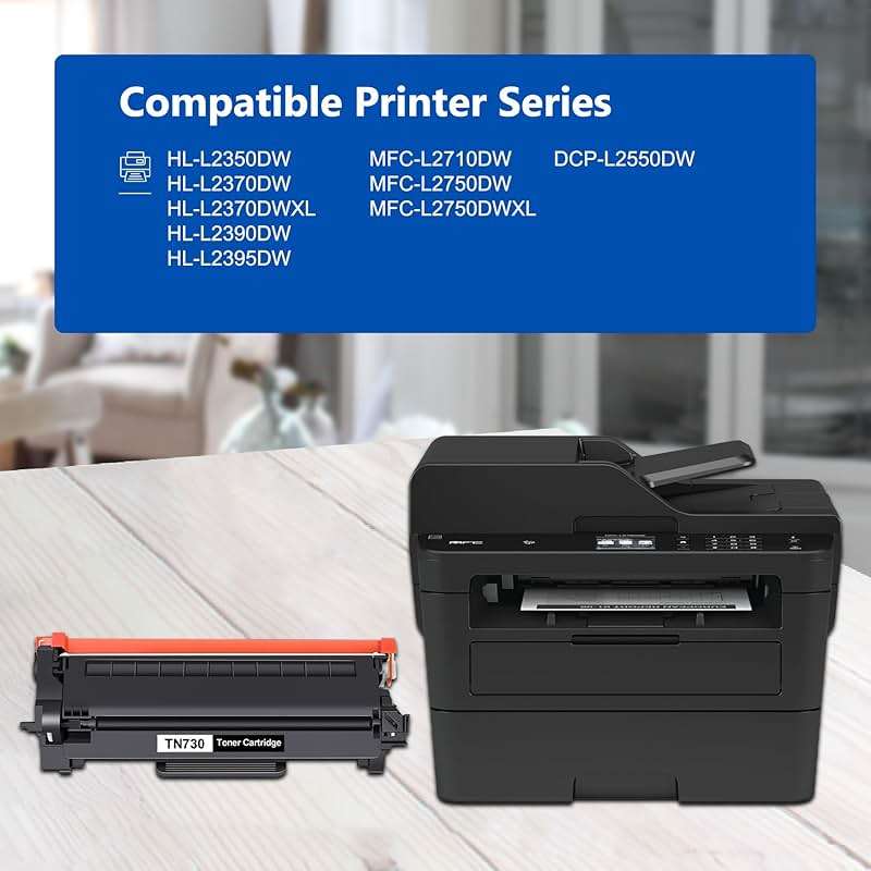 TN-730 TN730 Toner Cartridge Replacement for Brother TN730 Toner Cartridge - Black DCP-L2550DW MFC-L2710DW MFC-L2750DW HL-L2370DW Printer (4-Pack) - Image 2