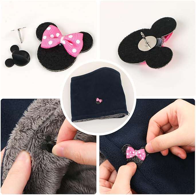 PVC Rubber Mouse Head Pin Backs, DREMISI 100Pcs Mouse Ears Pin Backs Coat Tie Tack Lapel Pin Backs Clutch Backs Holder Clothes Pin Keepers for Replacement Varsity Uniform Badge Craft Making Accessory - Image 4