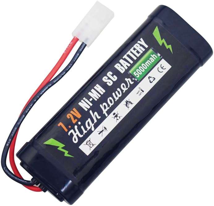 sea jump 7.2V 5000mAh NiMH Battery with KET-2P Plug and USB Charger Suitable for RC Truggy Buggy Tank Racing Remote Control Car Truck High-Power with Tamiya Connector Battery - Image 4