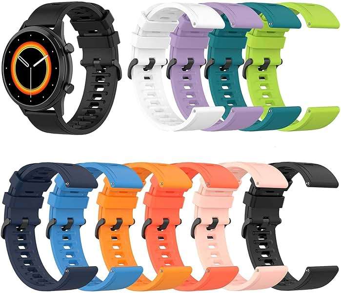 FitTurn 10 Pack Bands Compatible with Garmin Vivoactive 6/5/3/3 Music/Forerunner 70/170/170 Music/570 42mm/165/165 Music/645/645 Music/245/245 Music/45/45s/35/55/158 Watch 20MM Silicone Replacement Adjustable Quick Release Wristband Strap - Image 5