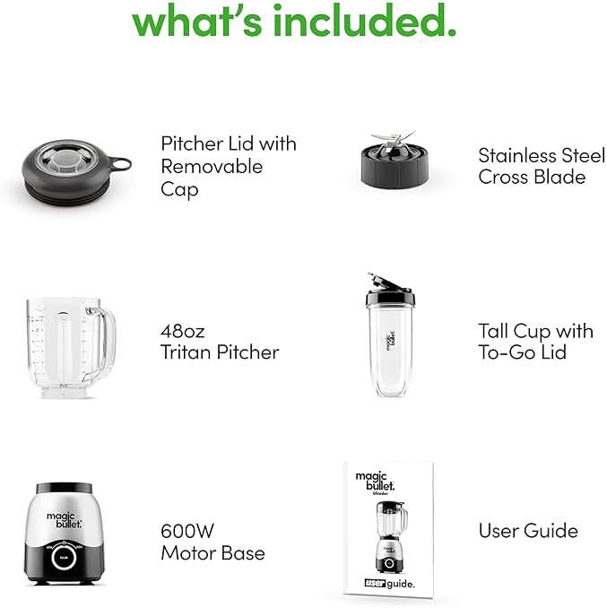 Magic Bullet® Combo Blender, 600W, 48oz Pitcher, 16oz Cup with To-Go Lid, Easy Cleaning, Cross Blade, for Smoothies, Sauces, Shakes, Salsa, Hot Blends, Silver, MBF50200 - Image 11